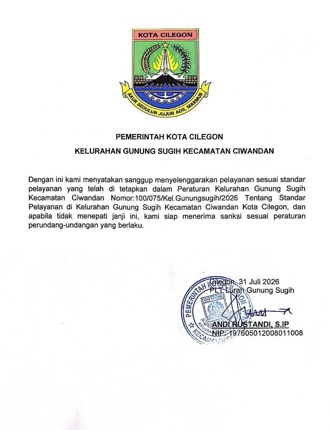 Maklumat Pelayanan